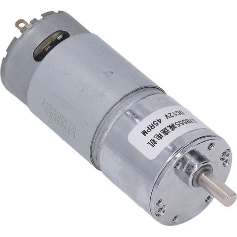 Moteur à courant continu à engrenages 45 tr/min, bobine en laiton, réversible, autobloquant, résistant à l'usure, réducteur de vitesse 12 V (1/5)