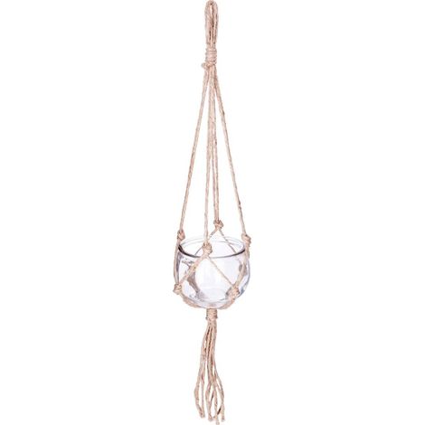 Pendente Sfera in Vetro e Juta 10,5 cm