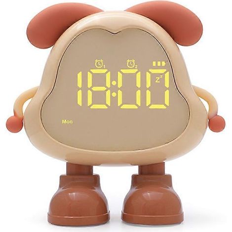 Ce réveil rechargeable en forme de chiot mignon possède un volume sonore élevé, un fonctionnement silencieux et une fonction veilleuse, ce qui le rend idéal pour les gros dormeurs. (ABrown) (1/5)