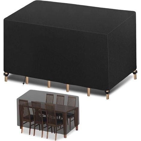 Tigrezy-200x100x75cm Protection Bache Table de Jardin Mobilier Extérieur Imperméable Coupe-Vent Anti-UV Résistant Au Froid Housse de Meuble Tissu Oxford (1/5)