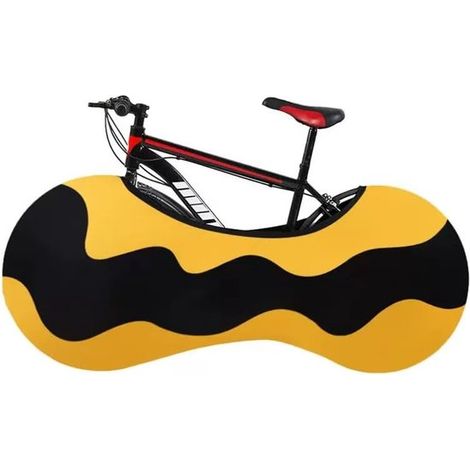 Fahrradabdeckung – Radschutzhülle – hochelastische, staubdichte Schutzhülle – universell einsetzbar, geeignet für die Aufbewahrung in Innenräumen – gelb – 1 Stück (1/5)