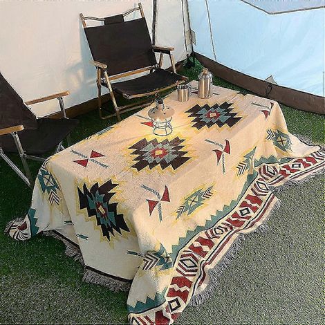 Couverture de camping extérieure, tapis de sol pour tente ou pique-nique, nappe en coton, 90 x 90 cm