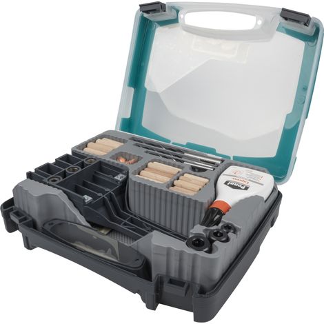 wolfcraft - Coffret d'Assemblage Par Tourillons - Forets à Bois. Butée de Profondeur et Tourillons - 79 pièces - réf. 4645000