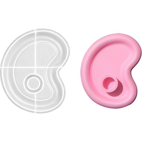 Moules en silicone flexibles et irréguliers pour bougeoirs, idéaux pour la création de présentoirs à bijoux, le moulage de résine et les projets d'artisanat. (1/5)