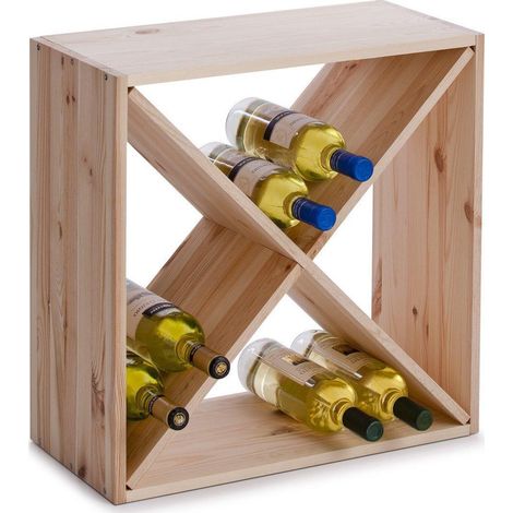 Zeller Casillero para botellas de vino de madera natural 24 plazas