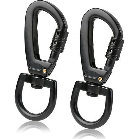 2pcs Moschettone del Guinzaglio del Cane, i Ganci a scatto con Giunto Girevole in Lega di Zinco Robusto Pesante Carico Moschettone portachiavi Clip a Molla (1/5)