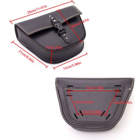 Sacoche latérale triangulaire en cuir synthétique pour motos de type café racer et quads (1/3)