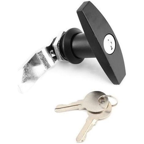 0 – Serrure de porte de garage basculante – Serrure en T pour auvent de remorque – Alliage de zinc – Installation facile – 2 clés incluses (1/5)