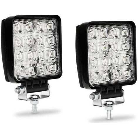 2x 48W LED-Arbeitsscheinwerfer, LED-Arbeitsscheinwerfer, Projektorscheinwerfer, XU, Nebelscheinwerfer für PKW, LKW, UTV, SUV, Geländetraktor, Boot -
