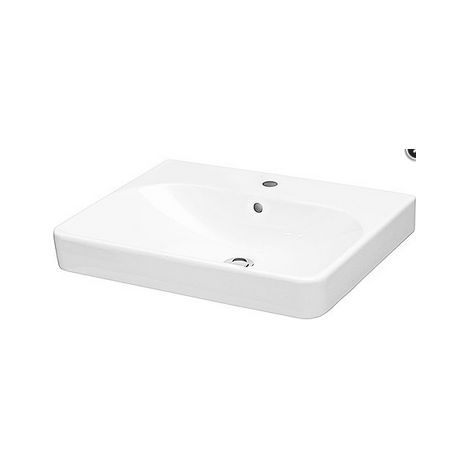 Geberit M100 E-Waschtisch eckige Form 750x480mm weiß (1/5)