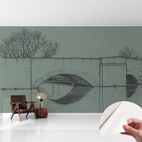 Carta da parati adesiva - lavabile - decorazione murale - per cucina - pellicola decorativa Ponte ad arco 416x254 cm (1/5)