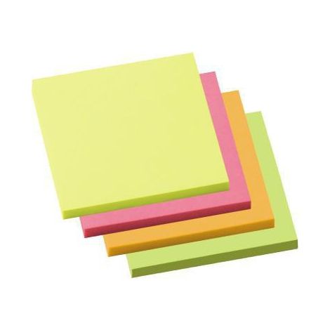 SOENNECKEN Haftnotiz Soennecken 75 x 75 mm (B x H) neonfarben 100 Bl./Block 4 Block/Pack. (1/4)