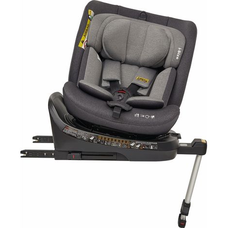 Seggiolino auto bambino 53x46x63,5 cm nero ISOFIX girevole 360° FLORAGRACE (1/5)