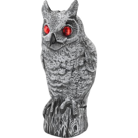 Hibou solaire aux yeux lumineux, aspect réaliste, étanche et résistant au soleil, répulsif à oiseaux pour la maison, le jardin, la terrasse et la clôture. (1/5)