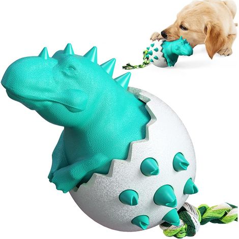 Jouet Chien Indestructible, Jouet Chien, Jouets pour Chiens Forme de Dinosaure pour Lennui Mâcheurs Agressifs Cadeaux pour Chiens Sûrs et Durables (Bleu)