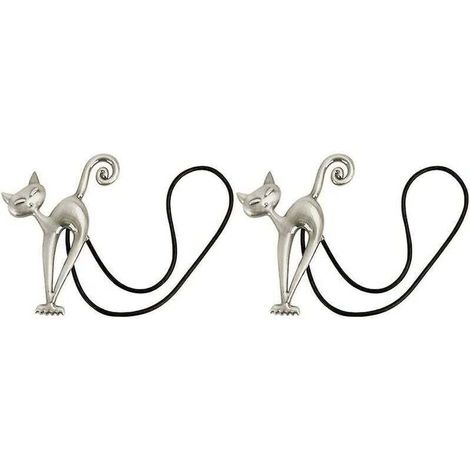 2Pcs Embrasse à Rideaux Magnétique Attache Rideau Aimanté Boucle de Rideau Magnifique Clip Rideau en Motif de Chat Accessoires pour Rideaux pour Maison Salon Chambre Bureau (1/4)