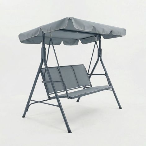 Columpio de jardín para 3 personas en acero con toldo