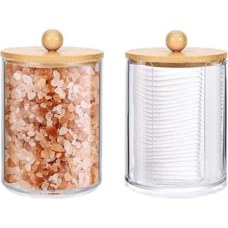 Distributeur de coton - Non spécifié - 2 pièces - Acrylique transparent - 10 oz - Accessoires de salle de bain (1/4)