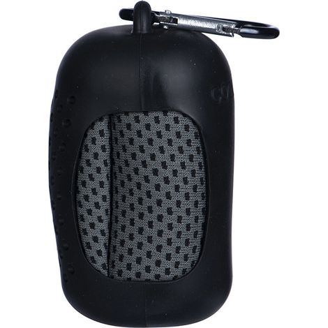 Mini serviette portable en silicone, serviette rafraîchissante gris foncé, serviette rafraîchissante d'extérieur, servie (1/5)