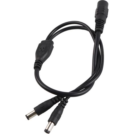 Câble adaptateur répartiteur d'alimentation 5,5 x 2,1 mm, rallonge pour caméra de vidéosurveillance : 1 femelle vers 2 mâles (1/5)