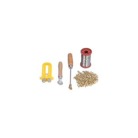 Kit d'outils pour apiculture débutant : outil à enfiler le fil, tendeur de fil de ruche avec œillets en cuivre, fils de fer (1/5)