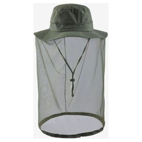 Chapeau d'apiculture avec moustiquaire/maille anti-insectes intégrée, protection du visage - Vert militaire (1/5)