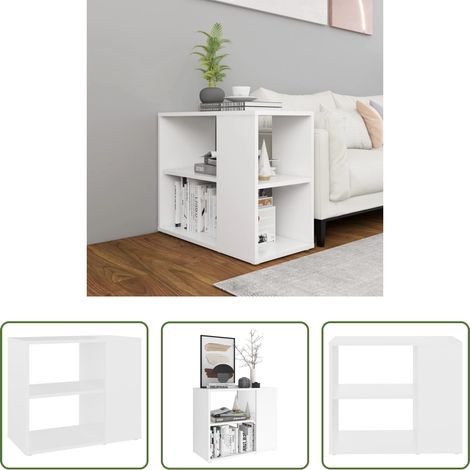 vidaXL Stauraum - Beistelltisch Weiß 60x30x50 cm Holzwerkstoff (1/5)