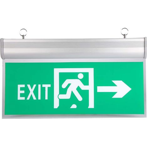 EASYCOMFORT Panneau de sortie de secours à LED, panneaux d'affichage de haute qualité et haute luminosité, lampe de signalisation verte acrylique, alarme de sécurité, 110-220 V (1/5)