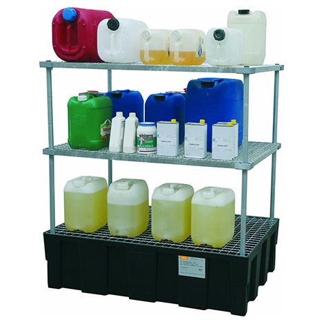 Regale mit Auffangwanne 3 Ebenen - 224 Liter - 90645