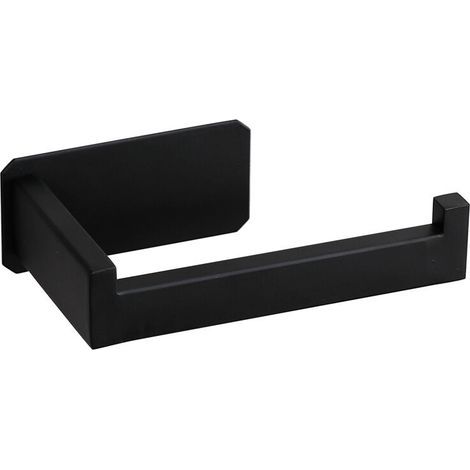 Stainless steel wall-mounted toilet paper holder, suitable for kitchens and bathrooms, with perforations for easy paper winding, creative toilet paper holder, 1484.5 cm, black. (1/5)