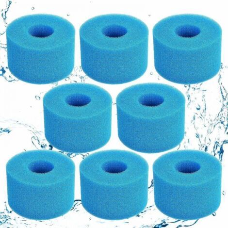 Filterschwamm, Schaumstofffilterkartusche, Poolfilterschaum, wiederverwendbar und waschbar, Schaumstofffilter für Spa, Schwimmbad, Whirlpool (8, blau) (1/5)