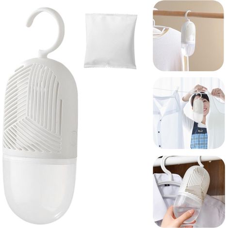 Déshumidificateur suspendu - Sac déshumidificateur pour armoire - Modèle détachable - Blanc - 22 x 8 cm (1/5)