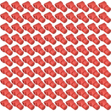 Ganchos antirrobo para smartphones – Paquete de 100 unidades, fijación segura de plástico rojo de 7 mm para exhibición en tiendas.