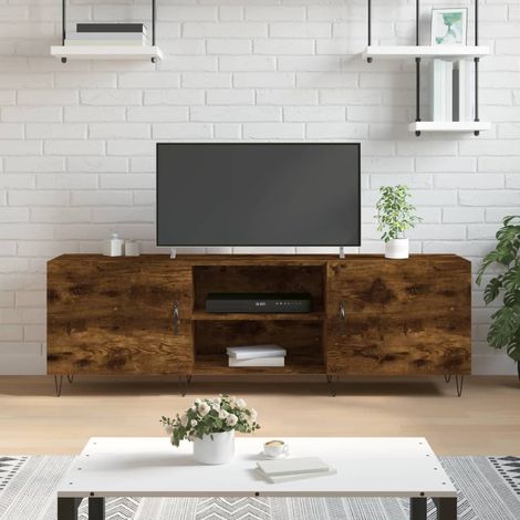 vidaXL Mobile Porta TV Rovere Fumo 150x30x50 cm in Legno Multistrato (1/5)