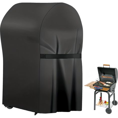 Ovale schwarze tragbare Grillabdeckung 101 x 49 x 25 cm, 210D Oxford wasserdichte Schutzhülle mit elastischem Rand, Four Seasons UV-, Staub- und Schneebeständige Abdeckung für faltbaren Reisegrill (1/5)