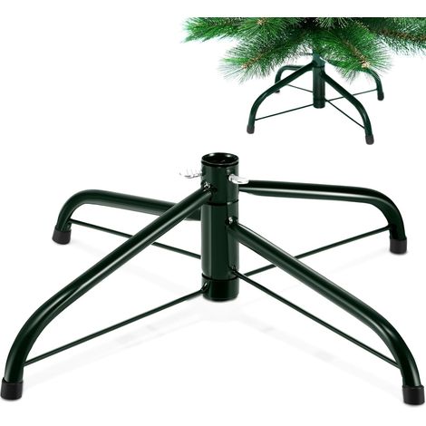 Zusammenklappbarer Weihnachtsbaumständer – 1 Stück – Grünes Metall – Stabiler, verstellbarer Fuß – Für künstliche Weihnachtsbäume im Innenbereich – 40 x 40 x 12,5 cm (1/5)