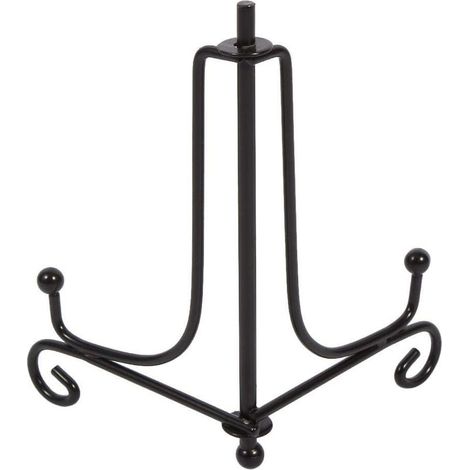 Présentoir en fer, support décoratif pour cadre photo, présentoir pour photos, images, assiettes, œuvres d'art (noir, hauteur du support : 15 cm) (1/3)