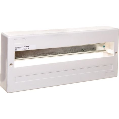 Modularer Verteilerkasten aus Kunststoff, 1x18, Aufputzmontage, Schutzart IP30 IK06 II, ohne Tür, DB118W 1X18P/SM, weiß, 3854