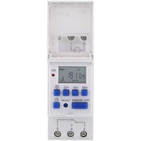 Minuterie programmable numérique Affichage LCD Interrupteur horaire programmable hebdomadaire Relais temporisé 16on & 16off minuterie(12V) (1/5)