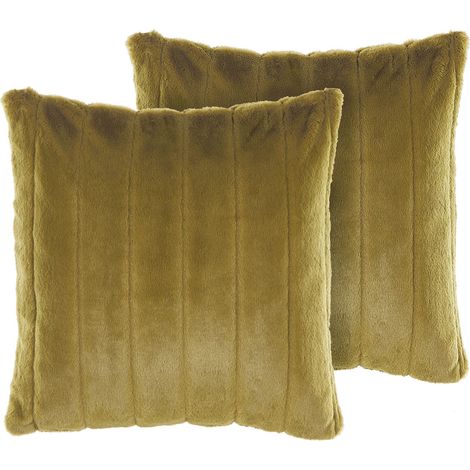 Set di 2 cuscini in poliestere verde oliva 45 x 45 cm con cerniera Pumila