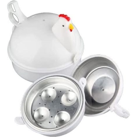 Cuiseur oeuf,Egg Boiler,Cuiseur à Oeufs Big Boiley 13.3 15.7 15.7cm, Micro-Ondes Boiler Rapid Egg Cooking Appliances,4 Oeufs (1/4)