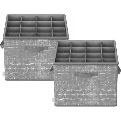 SONGMICS Organisateur de Chaussures, Lot de 2, Chacun jusqu'à 16 Paires, Boîte de Rangement pour Chaussures, Poignées, Couvercle Transparent, pour Chambre, Entrée, Armoire, Gris Jonc LSP602G01 (1/5)
