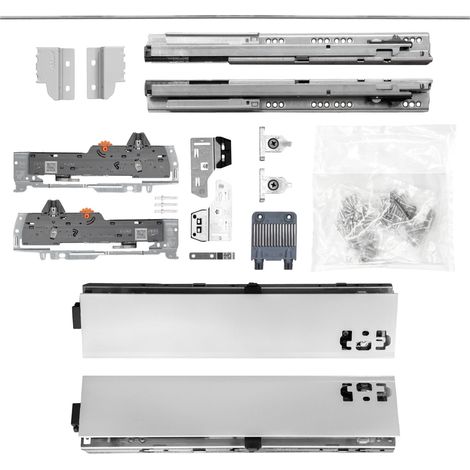 BLUM Schubladenschienen TANDEM SET Zargenhöhe 83mm, mit TIP-ON BLUMOTION Einheit, 20kg, NL300mm, grau, bis max. KB1400mm (1/5)