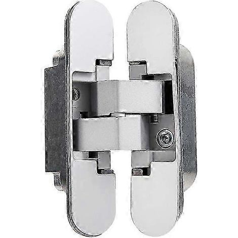 Charnière invisible pour portes, lot de 2 charnières invisibles pour portes lourdes, charge 40 kg, ouverture à 180°, zamak