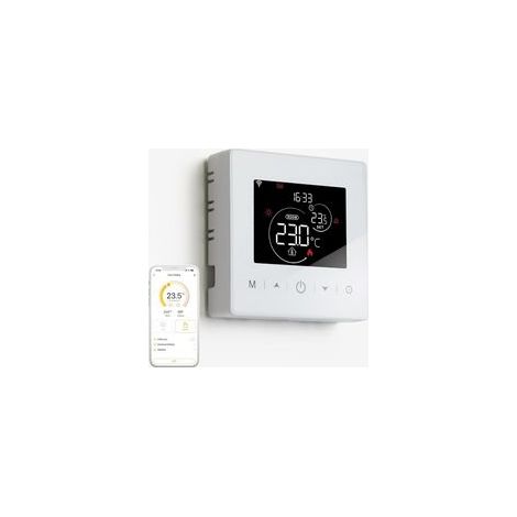 Termostato inteligente WiFi, termostato para caldera de gas a pilas, termostato de 2 cables, termostato de ambiente programable semanalmente, compatible con Alexa y Google Home, control por voz y remo