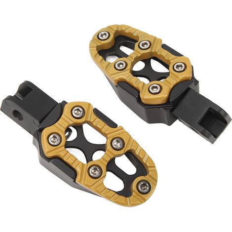Paar universelle, rutschfeste, goldfarbene Motorradfußrasten aus Aluminiumlegierung, links und rechts, für Motorräder (1/5)