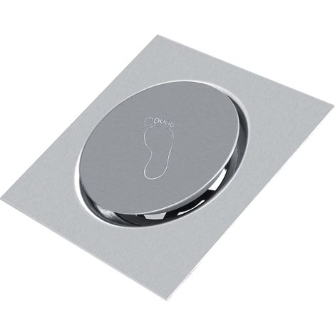 Bonde de sol à pédale en acier inoxydable pour salle de bain, toilettes, garage ou sous-sol (3) (1/5)