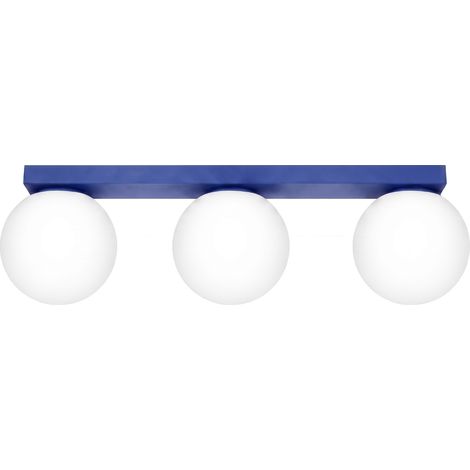 Plafones Yoli ultramar acero/vidrio 3xG9 50cm Sollux (1/5)