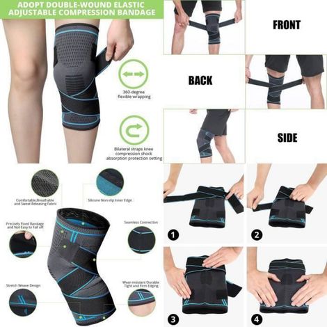 Genouillère - Compression 3D Respirant - Protection Ligamentaire Et Rotulienne - Pour Activités Sportives Et Arthrose Légère - 1 Pièce (1/4)