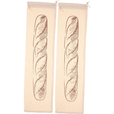 Lot de 2 sacs à pain en lin – Sacs de rangement à cordon pour pain fait maison – Élégants et respirants – Design compact pour conserver la fraîcheur du pain